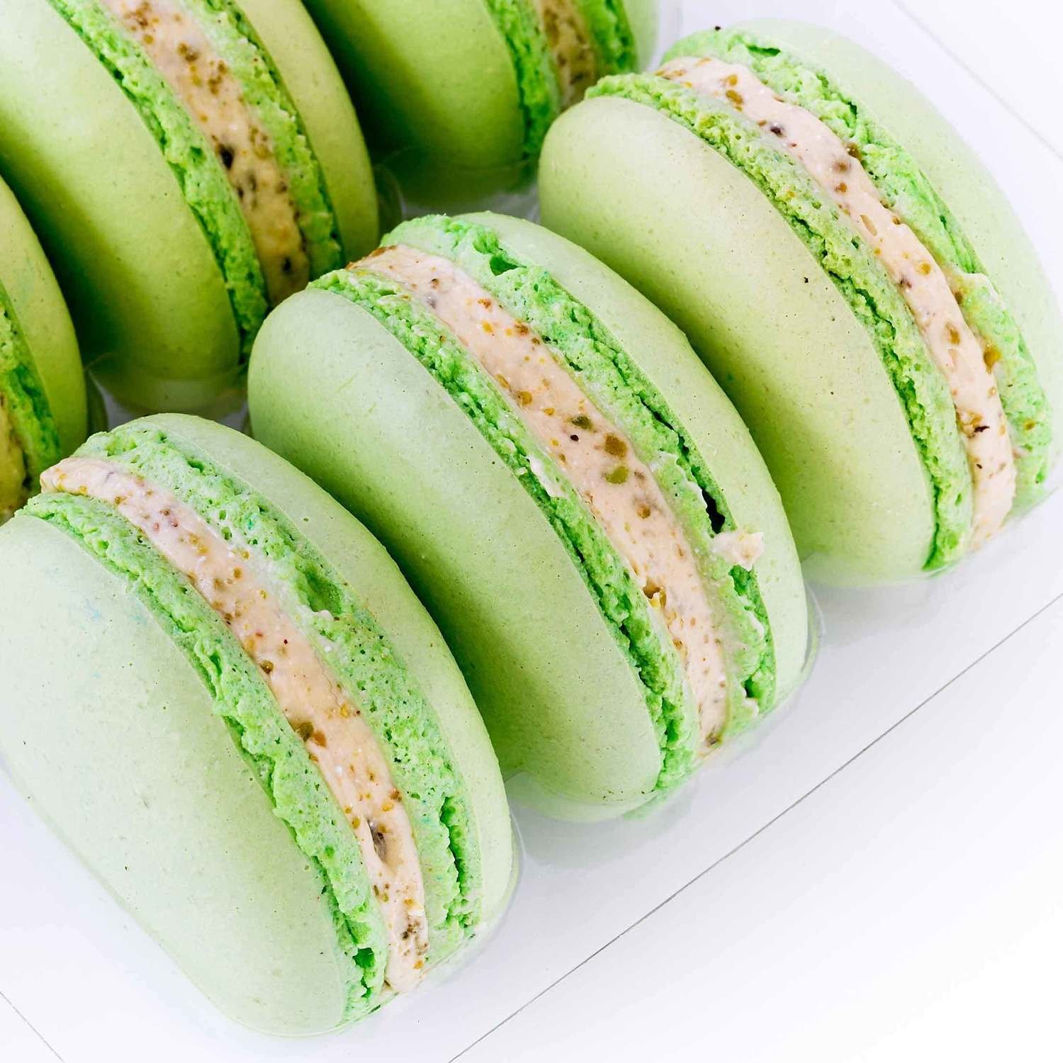 9 Pistachio Macaroons with Real Pistachio Praline Buttercream 9 Pistachio Macaroons with Real Pistachio Praline Buttercream