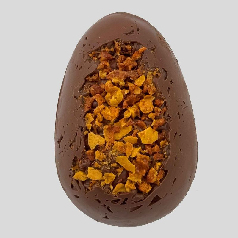 Milk Chocolate Easter Egg with Honeycomb: 42 percent cocoa mass milk chocolate