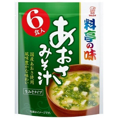 Marukome, Instant Miso Soup, Ryotei no Aji, Aosa &amp; Tofu, 6 servings