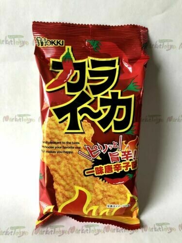 Jokki,&quot;Kara Ika&quot; Deep Fried Squid Snack, Red Chili, Spicy Taste