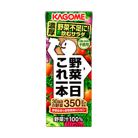 Kagome, Yasai Ichiniti Kore Ippon, Vegetable Mix Juice 100%, 200ml