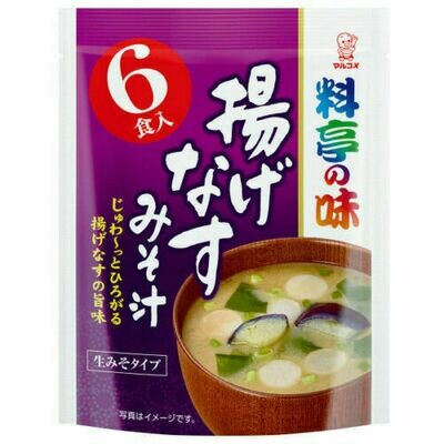 Marukome, Instant Miso Soup, Ryotei no Aji, Fried Eggplant, 6 servings
