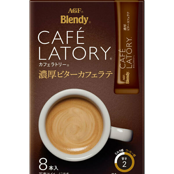 Ajinomoto, Cafe Latory, Bitter Cafe Latte, 8 Sticks in 1 Box