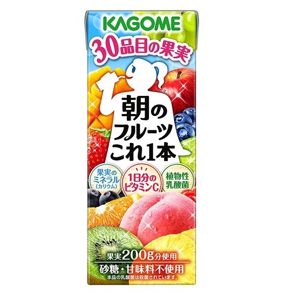 Kagome, Asa no Fruit Kore Ippon, 30 kinds of Fruit Mix Juice 100%, 200ml