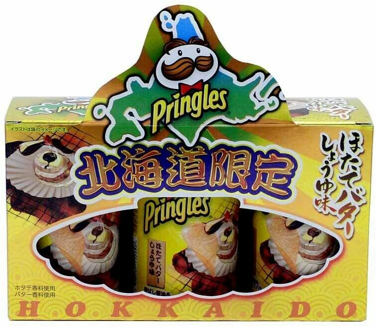 Pringles, Japan Limited, Shellfish and Butter Soy Sauce Flavor, 3 cans set, Hokkaido Limited