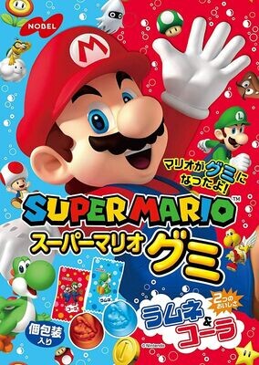 Nobel, Super Mario Gummy, Cola and Soda Flavor, 90g