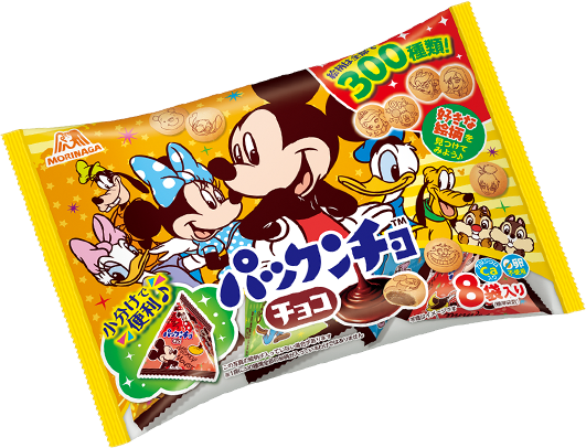 Morinaga &#39;Pakkuncho&#39; 8 packs in 1 bag, Disney Characters,90g