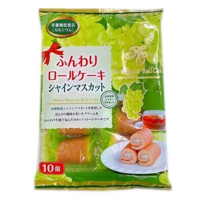 Yamauchi, Funwari Rolled Cake, Cream with Soft Cake, Shine Muscat, 10 pcs