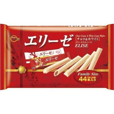 Bourbon "ELISE, Chocolate&White Wafer" Japan snack, Long seller, 44pc in 1 pack,175g, sale