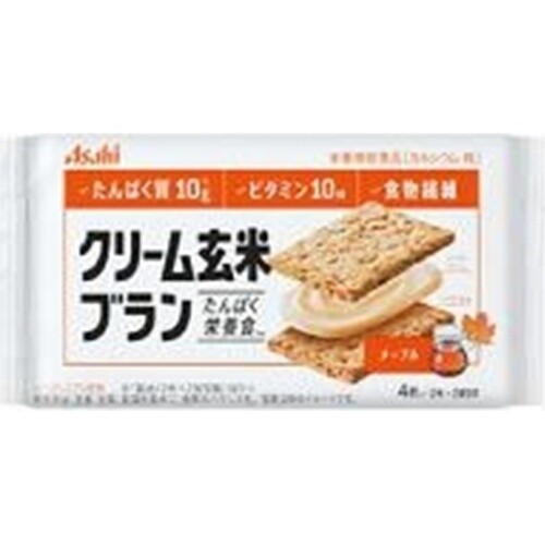 Asahi, Cream Bran, Wheat Bran &amp; Brawn Rice Sandwiches with Cream, &quot;Maple&quot;, 2pcs in 1 bag. 72g