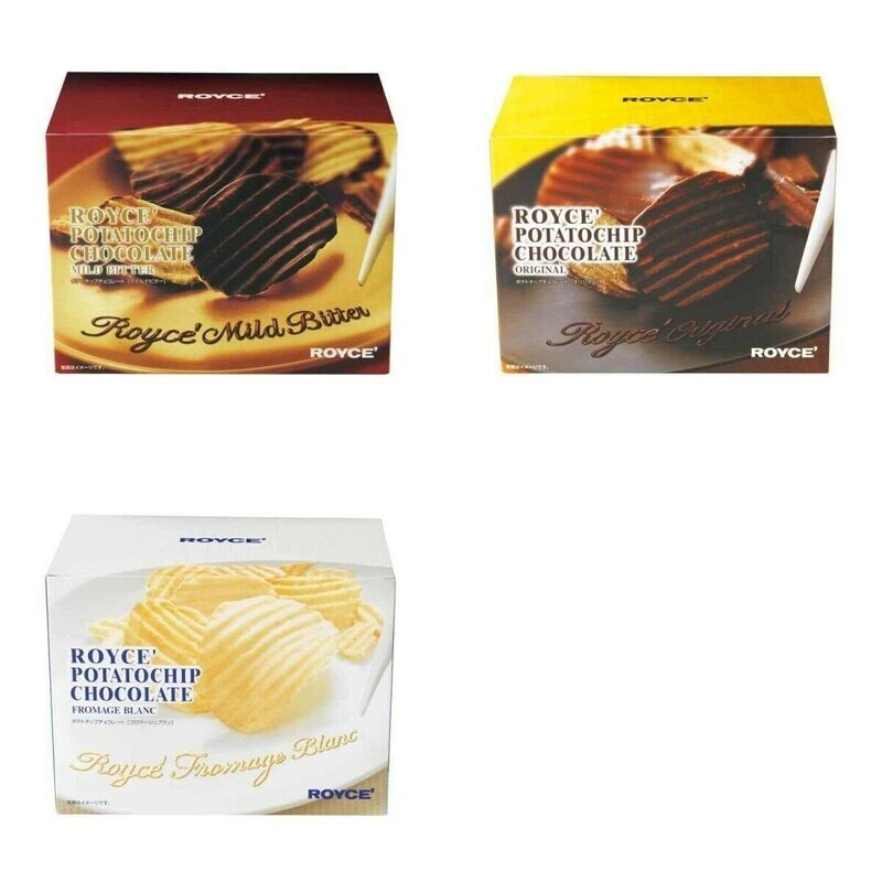 Royce, &quot;Potato chip chocolate&quot;, 3 kinds Assortment,190g in 1 box.