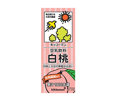 Kikkoman, Soy Milk, White Peach Flavor, Chosei Tonyu, 200ml