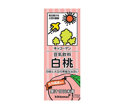 Kikkoman, Soy Milk, White Peach Flavor, Chosei Tonyu, 200ml