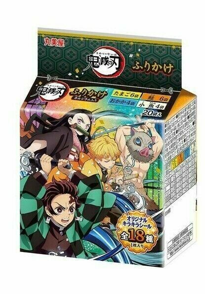 Marumiya, Damon Slayer Furikake, 4 flavors, 20 packs in 1 bag, Japan, w/sticker