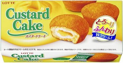 Lotte, Custard Cake, 6 pc in 1 box, Regular size, Soft Cake with Cream,
