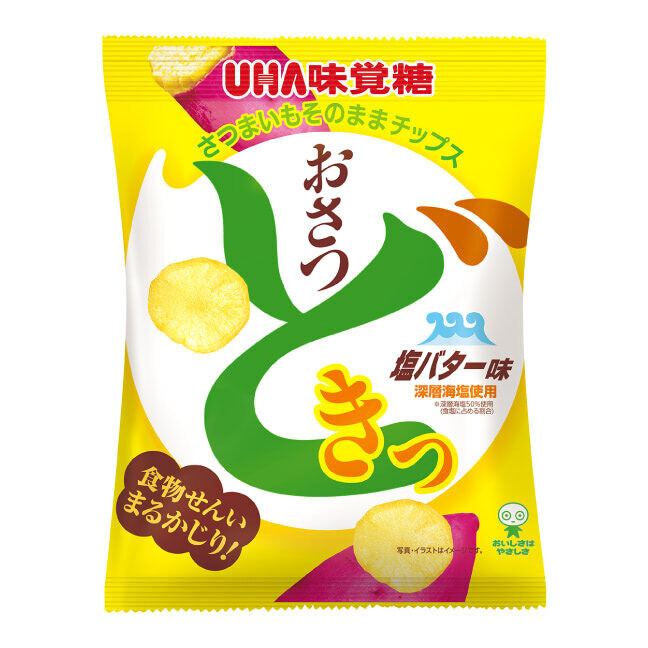 UHA &quot;Osatsu Doki&quot; Sweet Potato Chips, Salt Butter Flavor,  65g in 1 bag