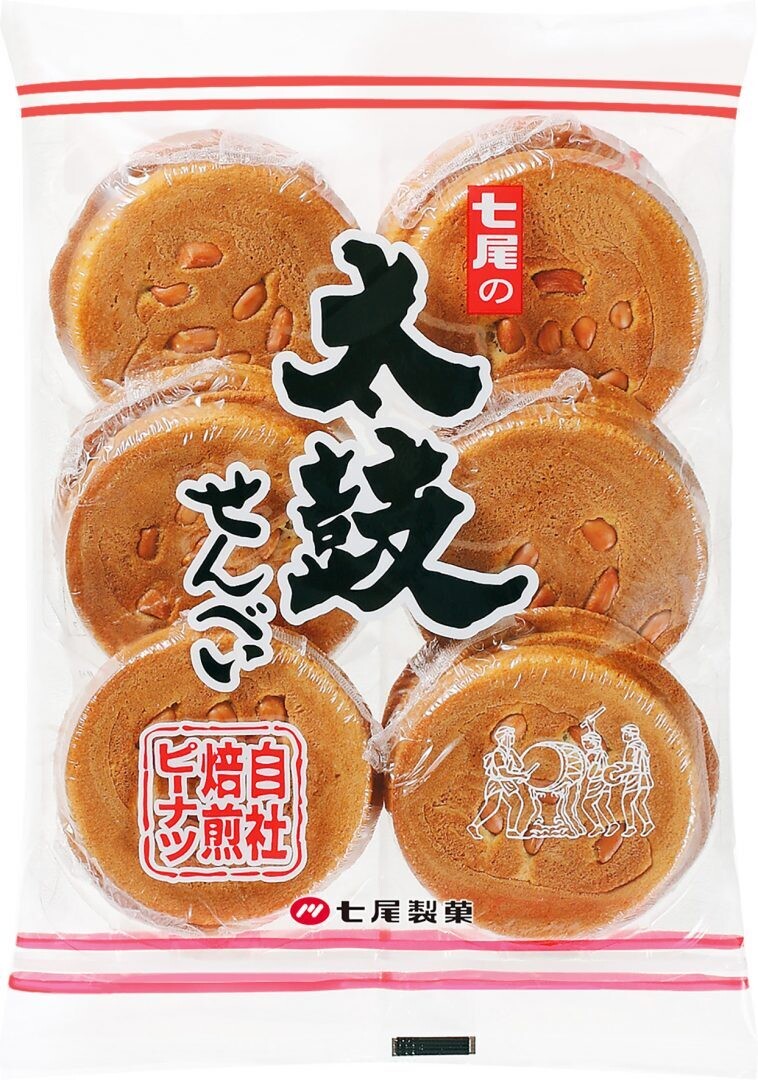 Nanao, Taiko Senbei, Japanese Peanut Sweet Cracker, 12pc in 1 bag,