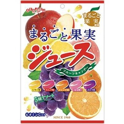 Senjaku, Marugoto Kajitsu Juice Candy, Hard Candy, Fruits Assortment, 110g
