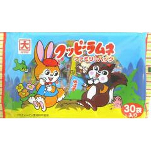 Kakudai, Mini Kuppy Ramune, Sugar Candy, Family Pack, 30 pcs in 1 bag