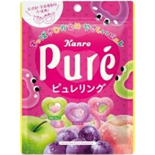 Kanro, Pure Ring, Gummy Candy, Three Flavor, 63g