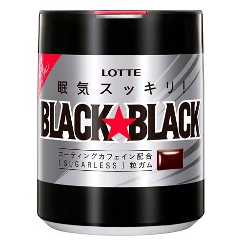 Lotte, Chewing Gum, &quot;Black Black&quot; Strong Mint Flavor, 140g