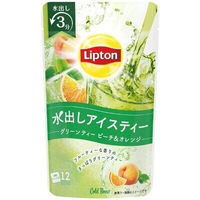 Lipton, Cold Blew, Green Tea with Peach and Orange, 12 tea bags in 1 bag