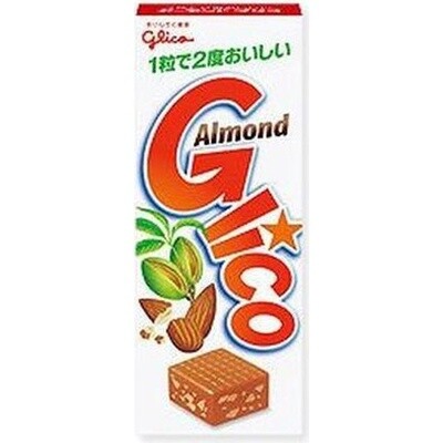 Glico, Almond Glico, 18 pcs, Caramel with Crushed Almond, 18 pcs in1 box