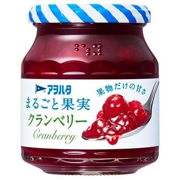 Aohata, Sugar-free Fruits Jam, &quot;Marugoto Kajitsu&quot;, Cranberry, 250g