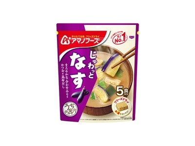 Amano Foods &quot;Itsumo no Omisoshiru&quot;, Freeze-dried Miso Soup, Egg Plant,5 servings