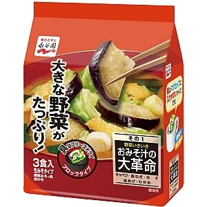 Nagatanien, Omisoshiru no Daikakumei, Instant Miso Soup, Large cut vegetable in it, 3 servings