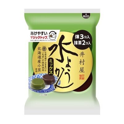 Imuraya "Mizu Youkan Mix", Matcha and Azuki, Yokan, 62g x 5 cups in 1 bag, Wagashi