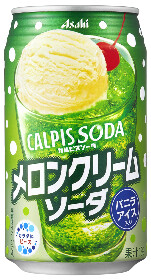 Asahi, Calpis Soda, Melon Cream Soda 350ml in a Alu can