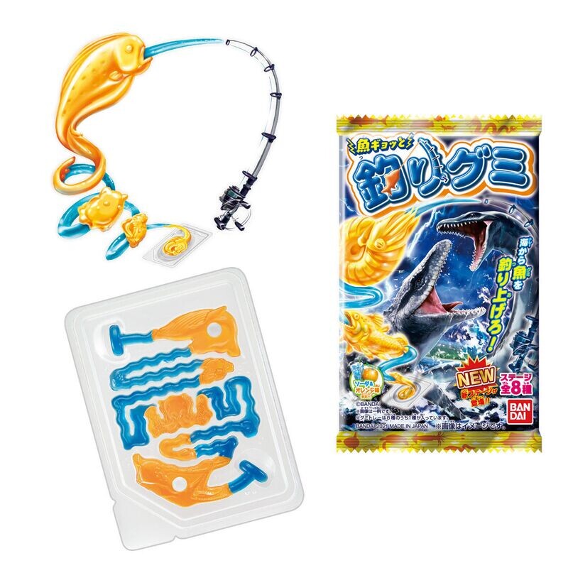 Bandai, &quot;Tsurigumi&quot;, Fishing Gummy Candy, Orange and Soda