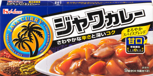 House, Java Curry, Jawa Curry, Block, 180-190g, 9 servings, Hot Level: Mild