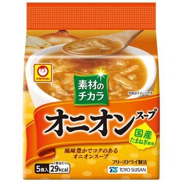 Maruchan, Freeze-dried Soup, Sozai no Chikara, 5 servings in 1 bag, Flavor: Onion