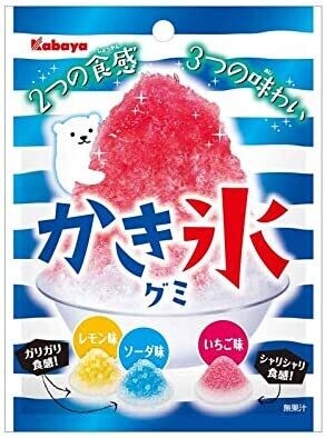 Kabaya, &quot;Kakigori Gummy&quot;, Lemon, Soda &amp; Strawberry flavor in 1 bag, 55g