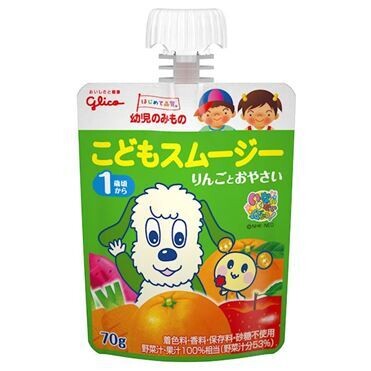 Glico, Kodomo Smoothie, Apple and Vegetables, 70g