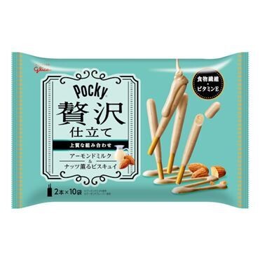 Glico, Zeitaku Pocky, Almond Milk Chocolate &amp; Nuts Biscuit, 20 Sticks