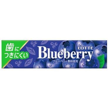 Lotte, Chewing Gum, &quot;Blueberry&quot; 9 gum sticks x 15, Quantity: 1 pack