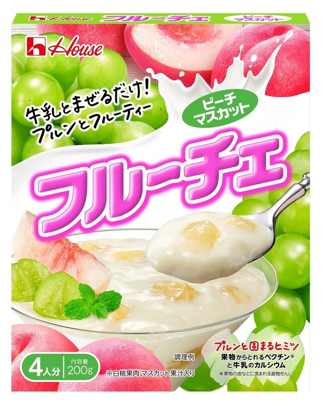 Very Rich &amp; Delicious, &quot;Furuche&quot;, Milk &amp; Fruits Jelly Mix, Peach and Muscat flavor, 200g