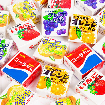 Marukawa "5 Flavors Fruits Chewing Gum", 50 mini boxes in 1 bag