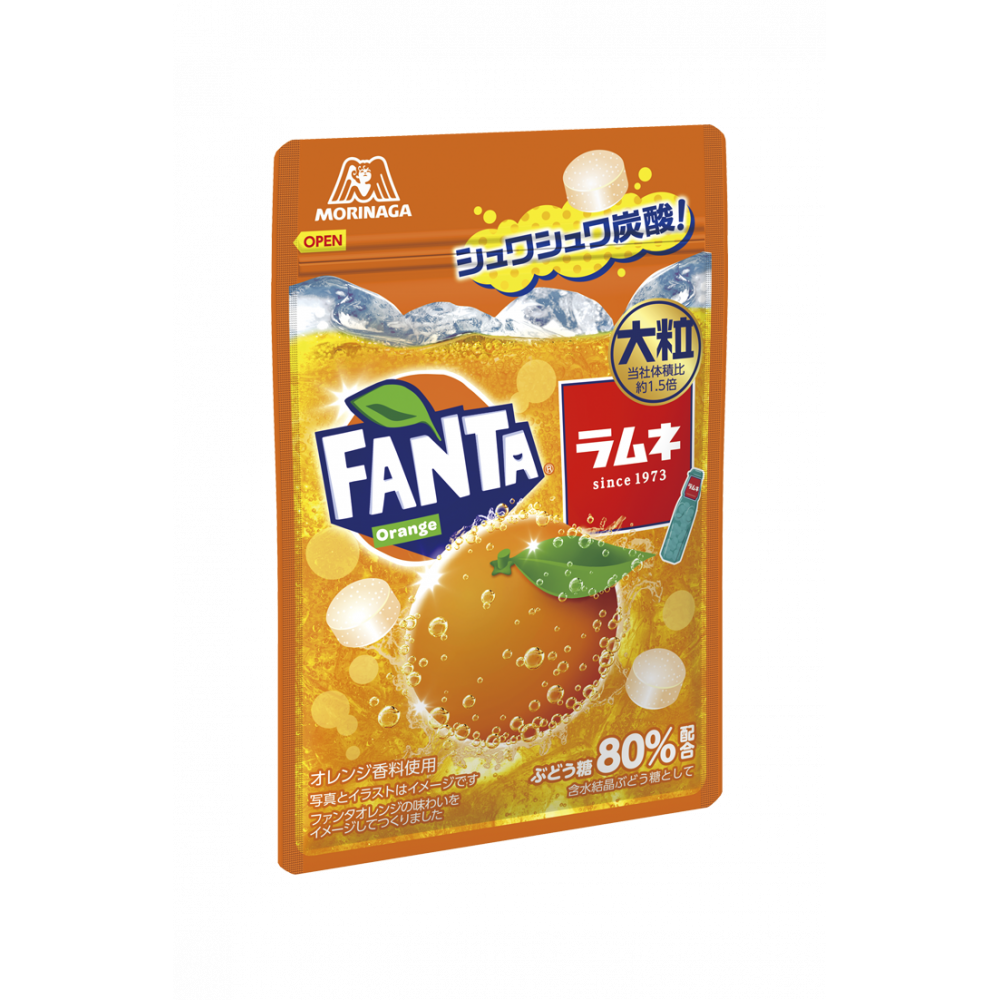 Morinaga, Otsubu Ramune, Larger Piece Ramune Candy, Fanta Orange, 25g