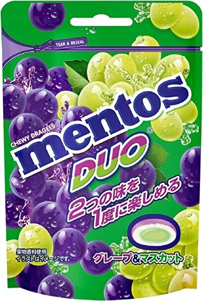 Mentos, Duo, Muscat &amp; Grape, 45g, Exp 2025/6