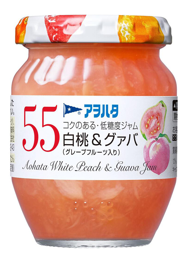 Aohata &quot;Aohata 55&quot; Fruit Jam, Peach and Guava, 150g