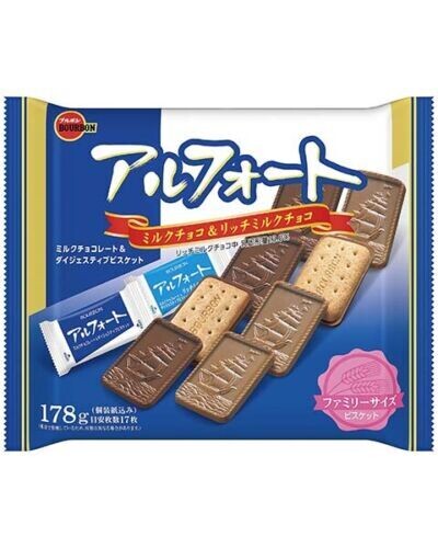 Bourbon &quot;Alfort, Rich Milk Choco &amp; Milk Choco&quot; Family Pack, 178g