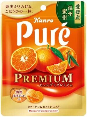 Kanro, Pure Gummy Premium, Mikan, 54g
