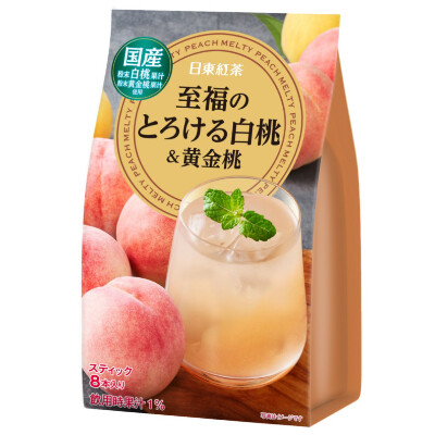 Nittoh,  Instant White Peach Drink. 8 sticks