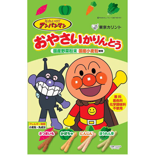 Tokyo Karinto, Anpanman Oyasai Karinto, Fried Snack with Sugar Graze, 30g