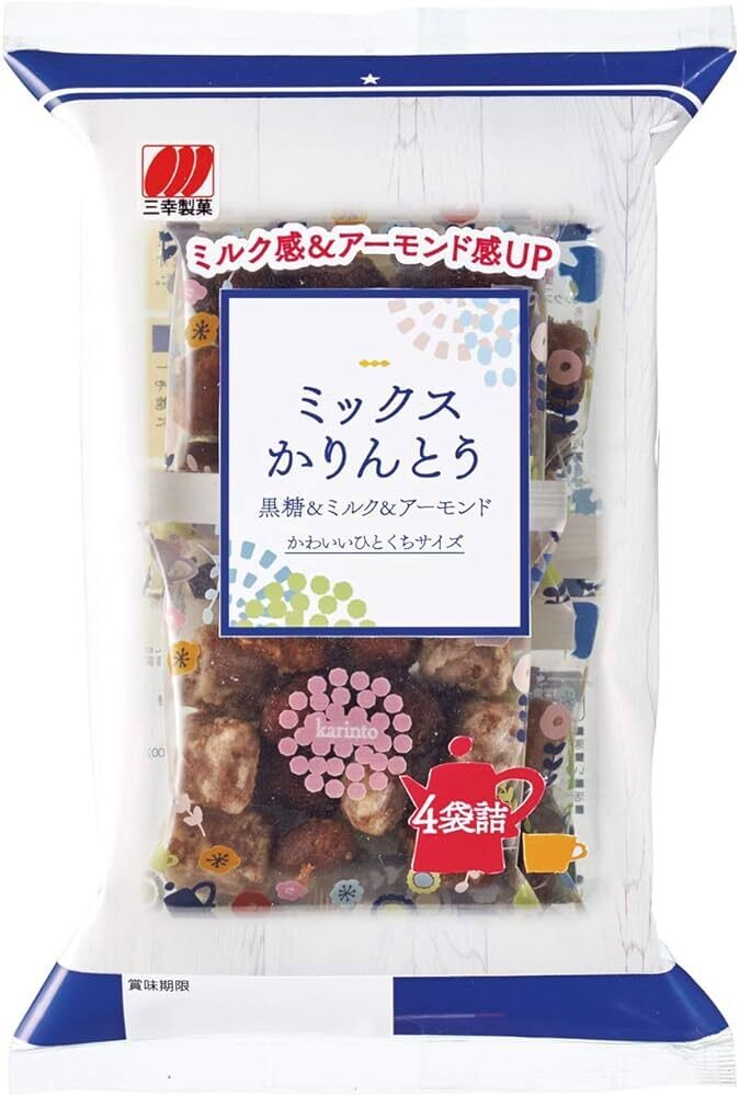 Sanko, Mix Karintou, 3 kinds assot, Fried Snack with Sugar Graze, 114g