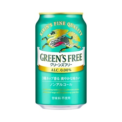 Kirin &quot;Green&#39;s Free&quot;, Alcohol Free, Beer Taste Drink, 350ml x 24 cans